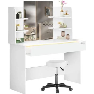 Sconto Toaletný stolík so stoličkou LUCIA 1 biela