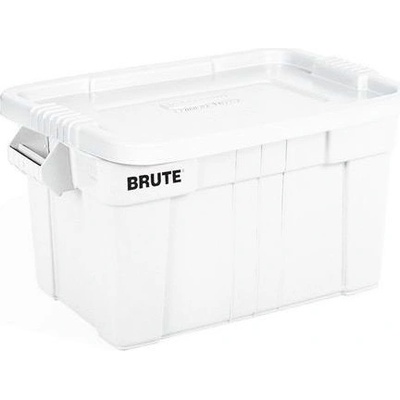 Rubbermaid Plastový odolný úložný box Brute s vekom, biely, 75 l