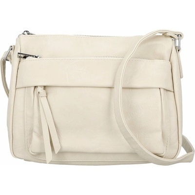 Trendy dámská koženková crossbody kabelka Lenka béžová