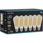 Mexen Vintis 6x LED филамент крушка E27, ST64, 10W, Топла - 2700K, 910 lm, кехлибар (L152-E27-1027-50x06)
