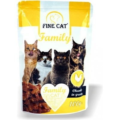 FINE CAT Family s DRŮBEŽÍM v omáčce 100 g
