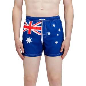 Sundek Бански гащета Sundek Elasticated waistband recycled polyester repreve australia flag swimming shorts - Blue (Mineral Blue 02)