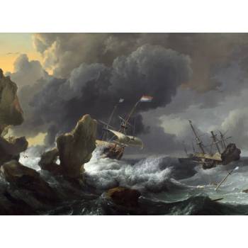 Grafika - Puzzle Backhuysen: Ships in Distress off a Rocky Coast - 2 000 piese