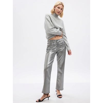 GAP Metalické džíny loose Mid Rise '90s Šedá