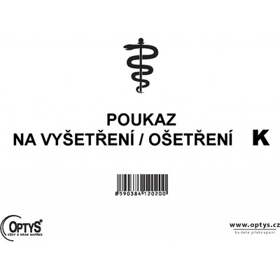 Optys 1202 Poukaz na vyšetření K A5, 50 listů