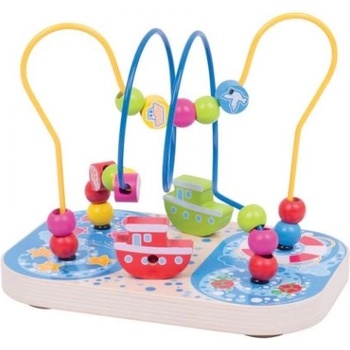 Bigjigs Toys - Дървена играчка лабиринт - Море (BB127)