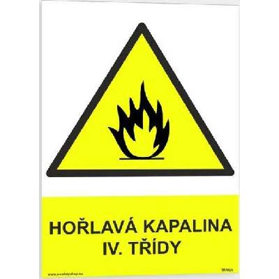 Traiva s.r.o Hořlavá kapalina IV. třídy Plast 297 x 210 mm Verze: Plast 210 x 297 mm (A4) tl. 0.5 mm - Kód: 08179