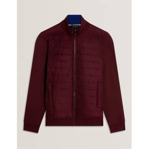 Ted Baker Яке Ted Baker Mens Long Sleeve Quilted Hybrid Jacket - Maroon