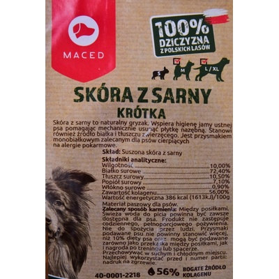 Maced Pochúťka pre psa jelenia koža 6 14 cm 50 g