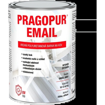 PRAGOPUR Email, vrchná polyuretánová farba RAL7016 antracit, 0,8kg