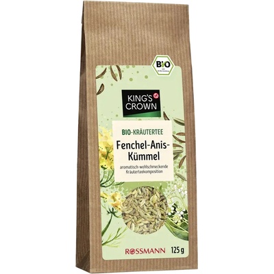 King's Crown BIO bylinný čaj s fenyklem anýzem a kmínem 125 g