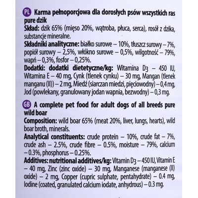 Dolina Noteci Premium Pure Adult Dog Wild Boar 800 g