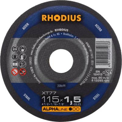 RHODIUS Extra tenký řezný kotouč XT77 115 x 1,5 x 22,23 ALPHAline 208699
