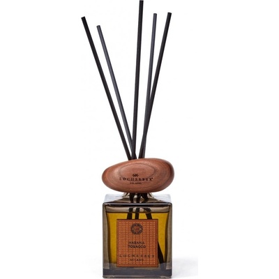 Locherber Milano Dárková sada Aroma difuzér s tyčinkami s náplní HABANA TOBACCO 250 ml + ručně opracované víčko do tvaru oblázku z ořechového dřeva