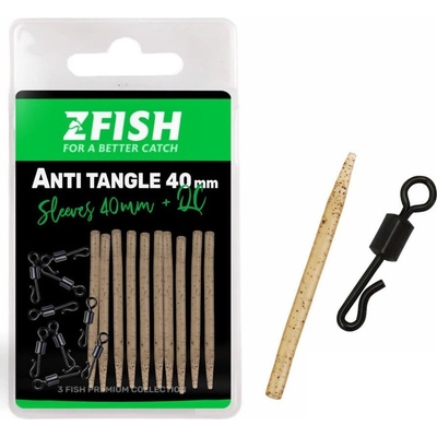 Zfish Sada Prevlekov Anti Tangle Sleeves + Obratlík QC veľ 8 10 ks 40 mm