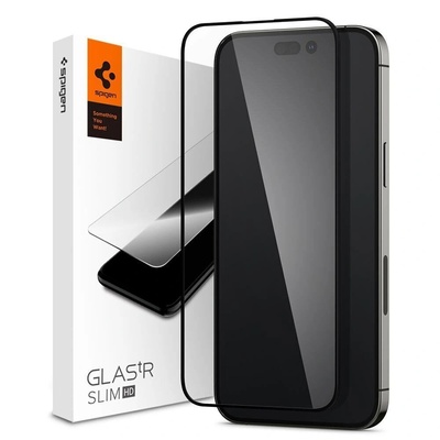 Spigen Стъклено фолио Case friendly Spigen Glass FC съвместим с iPhone 14 Pro Max Black (AGL05209) (AGL05209)
