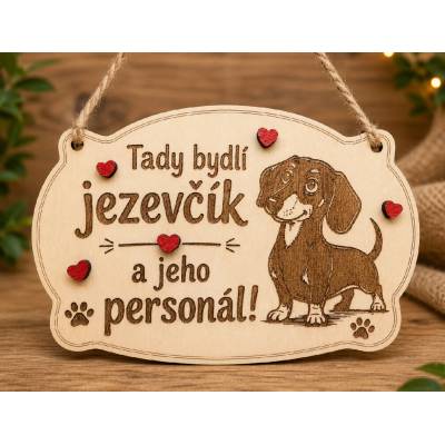 Dekorace z Řečice Dřevěná cedulka 18cm♥️ Jezevčík