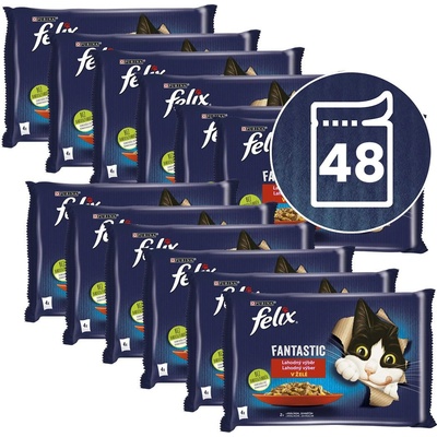 FELIX Капсули FELIX Fantastic с заек и агнешко в желе 48 x 85 г