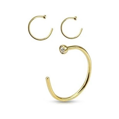 Šperky4U zlacený piercing do ucha/nosu se zirkonem N0063-10
