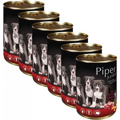 Piper Junior hovädzie srdcia a mrkva 6 x 400 g