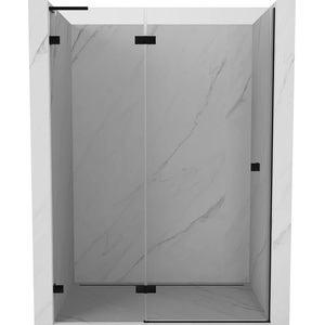 Mexen Lunar L ляви отваряеми душ врати, 140 см, прозрачни, черни - 834L-140-000-70-00-L (834L-140-000-70-00-L)