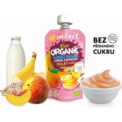 Mixit BIO kapsička Good night cereální kaše s mlékem a ovocem 110 g – Zboží Dáma