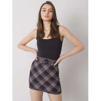 Károvaná mini sukně dhj-sd-3213.11p dark purple