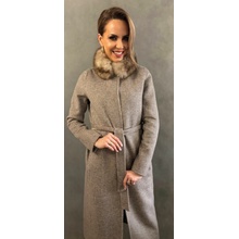 Max Original Leather Vlnený kabát s kožušinou KSH21-2918A káro