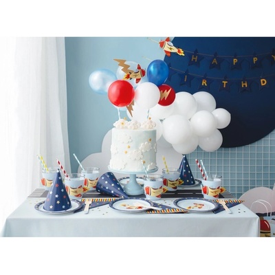 Party Deco KBT1 Set mini balónků na dort letadlo mix