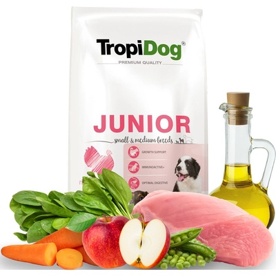 Tropidog Premium Junior pre malé a stredné plemená s lososom a ryžou 8 kg