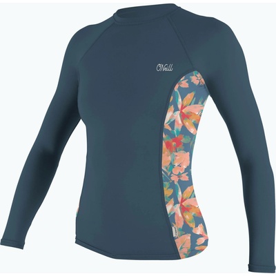 Dámské O'Neill Side Print Rash Guard LS copen blue/painted tropics