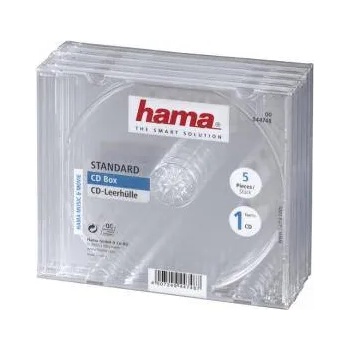 Hama Кутийка за CD/DVD HAMA Jewel Case, прозрачен, 5 бр. в пакет, HAMA-44748