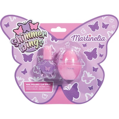 Aquarius Cosmetic Детски козметичен комплект Martinelia - Shimmer Wing, балсам за устни и лак за нокти