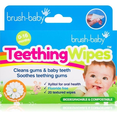 Brush Baby Applemint obrúsky na zuby pre deti 20 ks