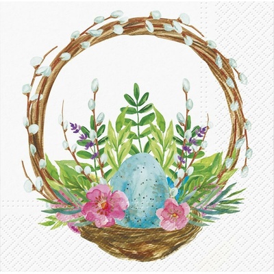 Obrúsky motív veľkonočný košík 33x33cm TL123100 20ks