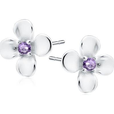 Olivie Stříbrné náušnice KVÍTEK VIOLET 9509