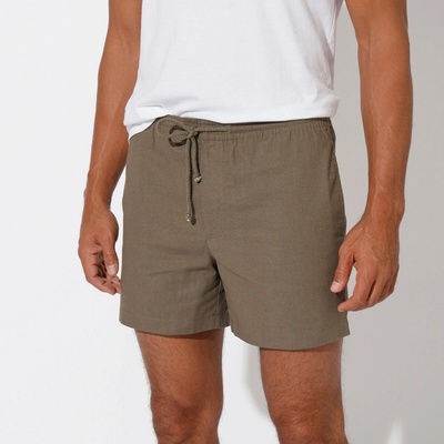 Blancheporte Pohodlné plátěné šortky khaki