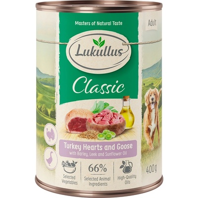 Lukullus Adult krůtí srdce & husa 6 x 400 g