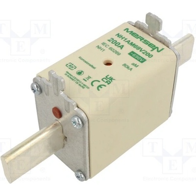 MERSEN NH1AM69V200 Pojistka: tavná; 200A; 690VAC; aM; keramická,průmyslová; NH1