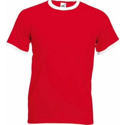 Fruit of the Loom tričko Ringer T s kontrastními lemy královská bílá F159 modrá