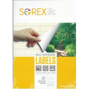 LABELS Самозалепващи етикети, прави 38/21.1 мм 65 етикета/лист оп. 100 Labels L3047