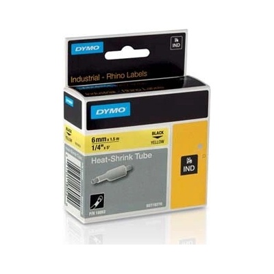 Dymo Rhino 18052, S0718270, 6mm x 1,5m černý tisk / žlutý podklad, originální páska