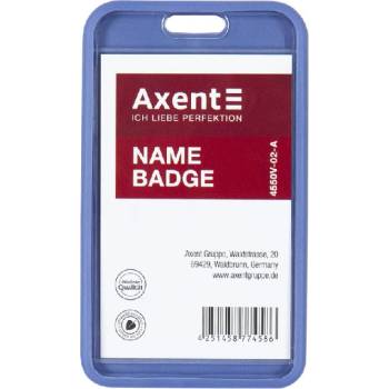 Висящ бадж Axent вертикален 65x110 mm Син (1912024-06-4550V-02-A)