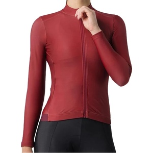 Castelli Дамска фланелка с дълъг ръкав за колоездене Castelli Women's Espresso Thermal 2 Jersey Cycling jersey - Garnet (156-3108-0213)