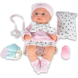 Moni Кукла-бебе Moni Toys - С розово халатче и аксесоари, 36 cm (108305)