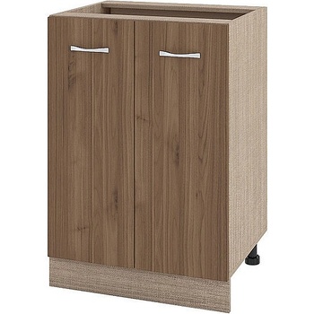 ИРИМ Долен шкаф за вграждане на мивка с две врати и рафт Сити МО-22 мока / орех адмирал 60 см