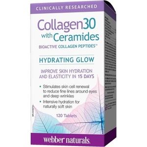 Webber Naturals Collagen30® with Ceramides - Колаген + Серамиди, 120 таблетки Webber Naturals (3669 WN)