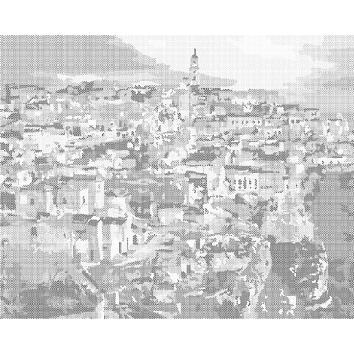 ZUTY Bodkovanie - MESTO MATERA Rámovanie: bez rámu a bez vypnutia plátna, Rozmer: 40x50 cm