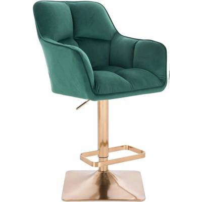 LuxuryForm Design Amalfi Velur na zlatej hranatej podstave zelená