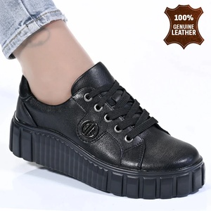  Обувки естествена кожа E18041-1 Black